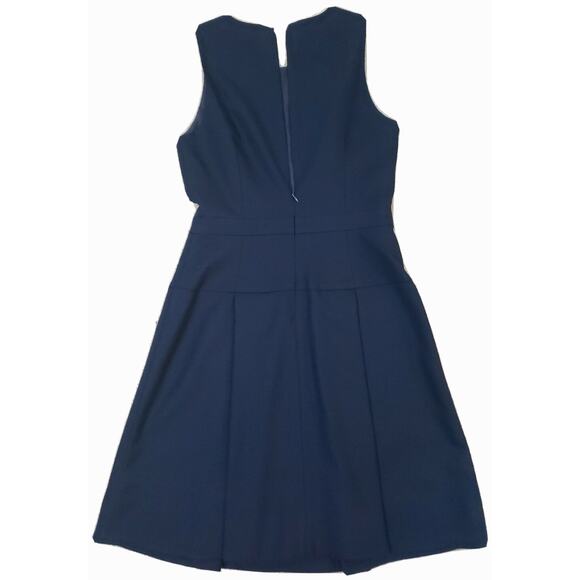 J. Crew Suiting ~Woman Size 0~ Navy Blue Fit Flare Wool Blend Sleeveless Dress. - Picture 7 of 12